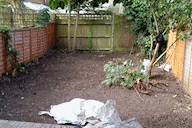 Garden cut backto reveal the wooden deck