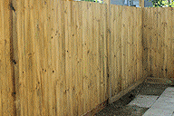 Wooden garden fence