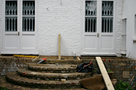 Constructing a wooden frame for the timber deck